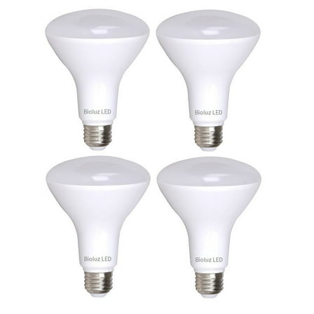 4 Pack Bioluz LED BR30 LED Dimmable Indoor / Outdoor Flood Light Bulbs Soft White 3000K UL-Listed