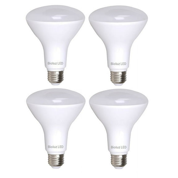 4 Pack Bioluz LED BR30 LED Dimmable Indoor / Outdoor Flood Light Bulbs Soft White 3000K UL-Listed