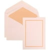 JAM Paper Wedding Invitation Set, Large, 5 1/2 x 7 3/4, Orange Border Set, White Card with Apricot Lined Envelope, 100/pack