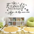 thumbnail image 2 of Family Where Life Begins Decal Mural Wall Sticker DIY Art Quote Words Home Decor or Luminous wall stickers, 2 of 4