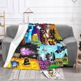 thumbnail image 3 of Manta de videojuego Geometry Dash, forro polar Coral de felpa para todas las estaciones, manta fina transpirable ligera para cama, colchas para coche, 3 of 5