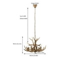 thumbnail image 4 of Rustic Resin Antler Chandelier, 6-Light Farmhouse Ceiling Light with Adjustable Chain, E12 Candle Style Hanging Chandelier for Living Room, Dining Room, Bedroom, Cabin & Lodge Decor, 4 of 15