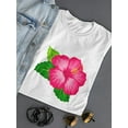 thumbnail image 3 of Cute Hot Pink Hibiscus Flower T-Shirt Women -Image by Shutterstock, Female Medium, 3 of 4