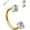 Gold, variant on 18G Horseshoe Nose Rings Studs Double Cubic Zirconia Nose Studs Internally Threaded Septum Rings 316L Stainless Steel Lip Eyebrow Helix Nostrial Piercing Jewelry with Piercing Ball Grabber