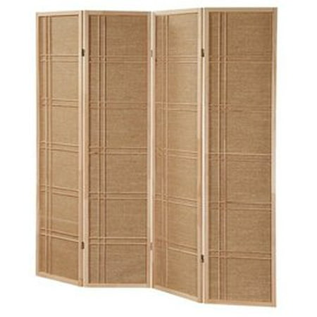 4 Panel Screen China - Legacy Decor 4 Panel Fabric In-lay Wooden Screen Room Divider Natural Finish