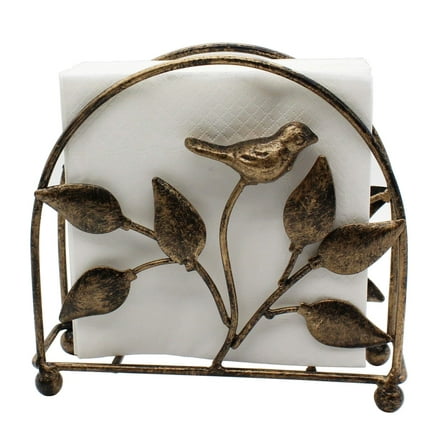 Cast Iron Bird & Tree Classic Napkin Holder/Tabletop Freestanding Tissue Dispenser,