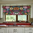 thumbnail image 3 of Yayeee Kitchen Curtains Tier Set of 2 Light Filtering 57"x24" Over Sink Window Panels, Vibrant Flowers Pattern, 3 of 7