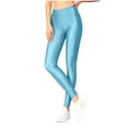 thumbnail image 4 of WLOMHUW Glossy Legging for Women Stretch Slimming Leg Athletic Leggings Lightweight Pants for Dance Light Blue XL, 4 of 7