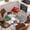 Gray, variant on Red Snowman Christmas Round Tablecloth, Fitted Table Cover with Elastic for 36"-44" Round Tables, Xmas Tree Gifts Snowflake Winter Table Cloth Outdoor Indoor Dinning Party Waterproof Tablecloths