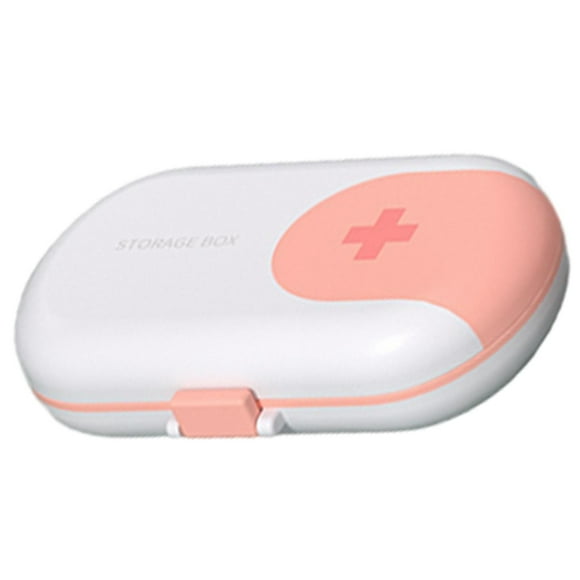 Caja de almacenamiento de medicinas compacta de 4 rejillas amarillo rosa jinwen Dispensador de cajas de medicamentos