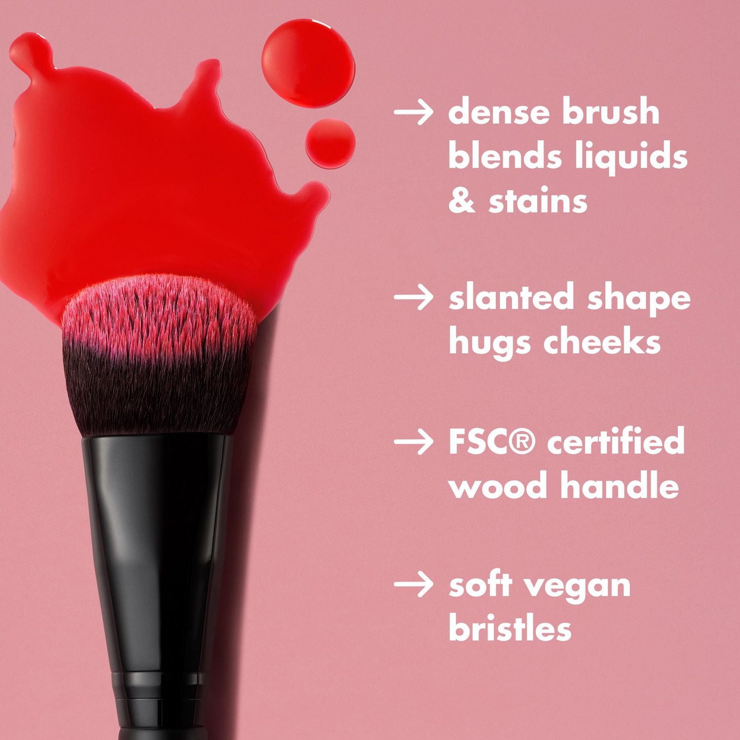 e.l.f. Cosmetics Stain & Tint Blending Brush, Synthetic bristles