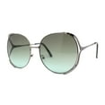 thumbnail image 3 of Womens Oversize Jewel Metal Rim Butterfly Designer Sunglasses Gunmetal Green, 3 of 4