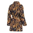 thumbnail image 2 of Gold And Blue Paisley Pattern Women Bathrobe One Size Univeral Fits, Bohemian Mandala Yoga Boho Fashion Lightweight Plush Fleece Long Robe For Women, 2 of 3
