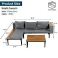 thumbnail image 2 of Harper & Bright Designs Outdoor Seating Group with Table, Patio Conversation Sectional Acacia Wood Sofa Set with Waterproof Cushions for Backyard Poolside, Gray, 2 of 11