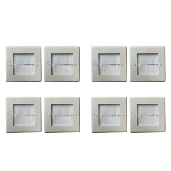 8 Unidades de Cepillo de Descarga para Placa de Pared, Cepillo Individual de 1 Salida de Pared, Placa de Entrada de Cable, Placa Frontal de Montaje Ordenado, Placa de Pared