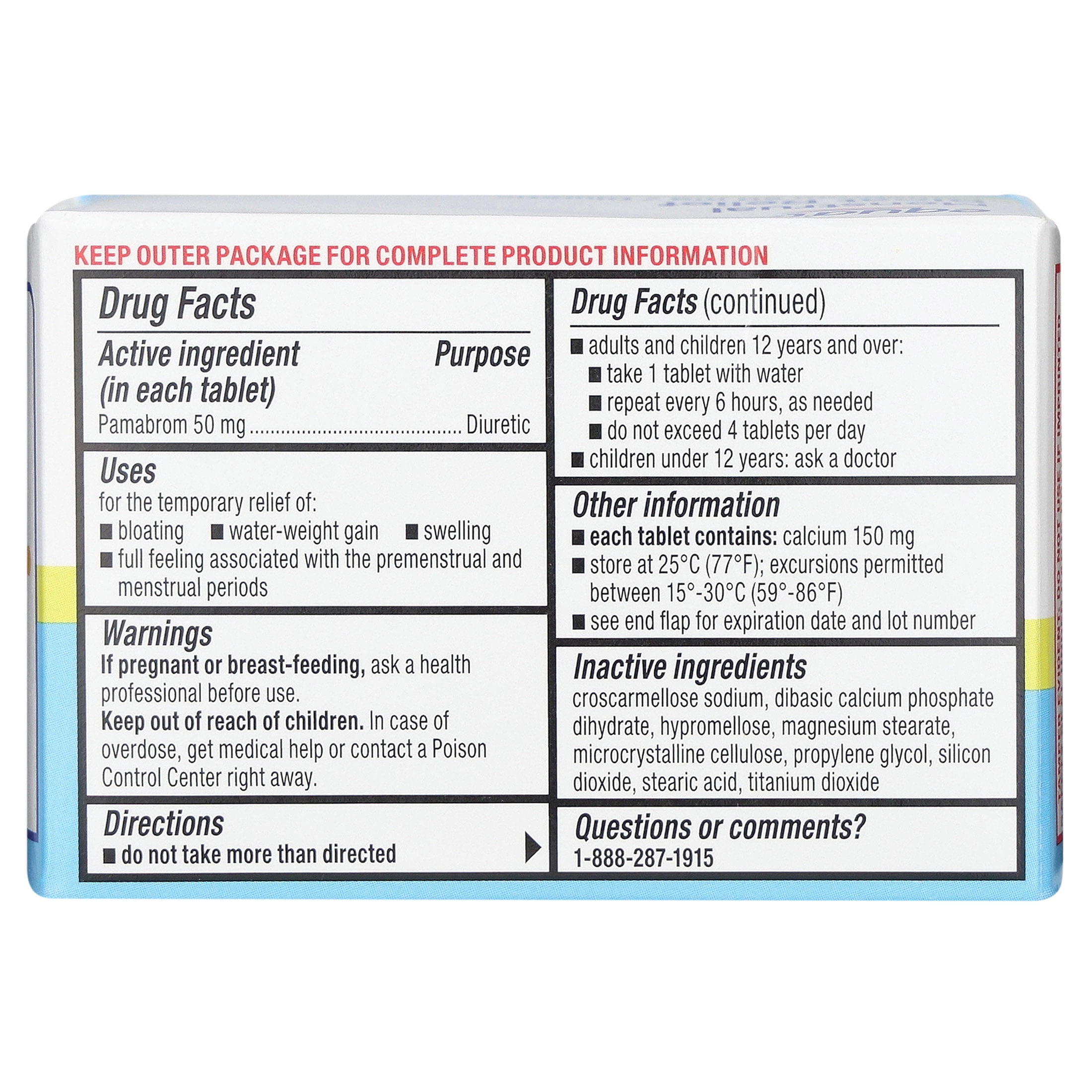 (2 pack) Equate Multi-Symptom Menstrual Bloat Caplets, 30 Count, Compare to Midol® Bloat Active Ingredients