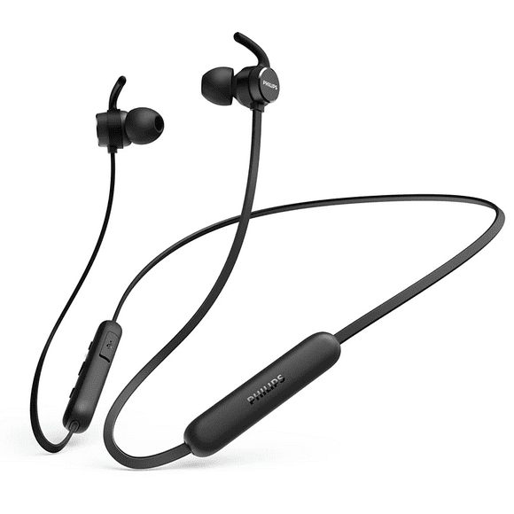 Audifonos inalámbricos intrauditivos con micrófono, Control. 8 mm/diseño Posterior Cerrado Intrauditivos, con una clasificación IPX4, PHILIPS TAE1205BK/00