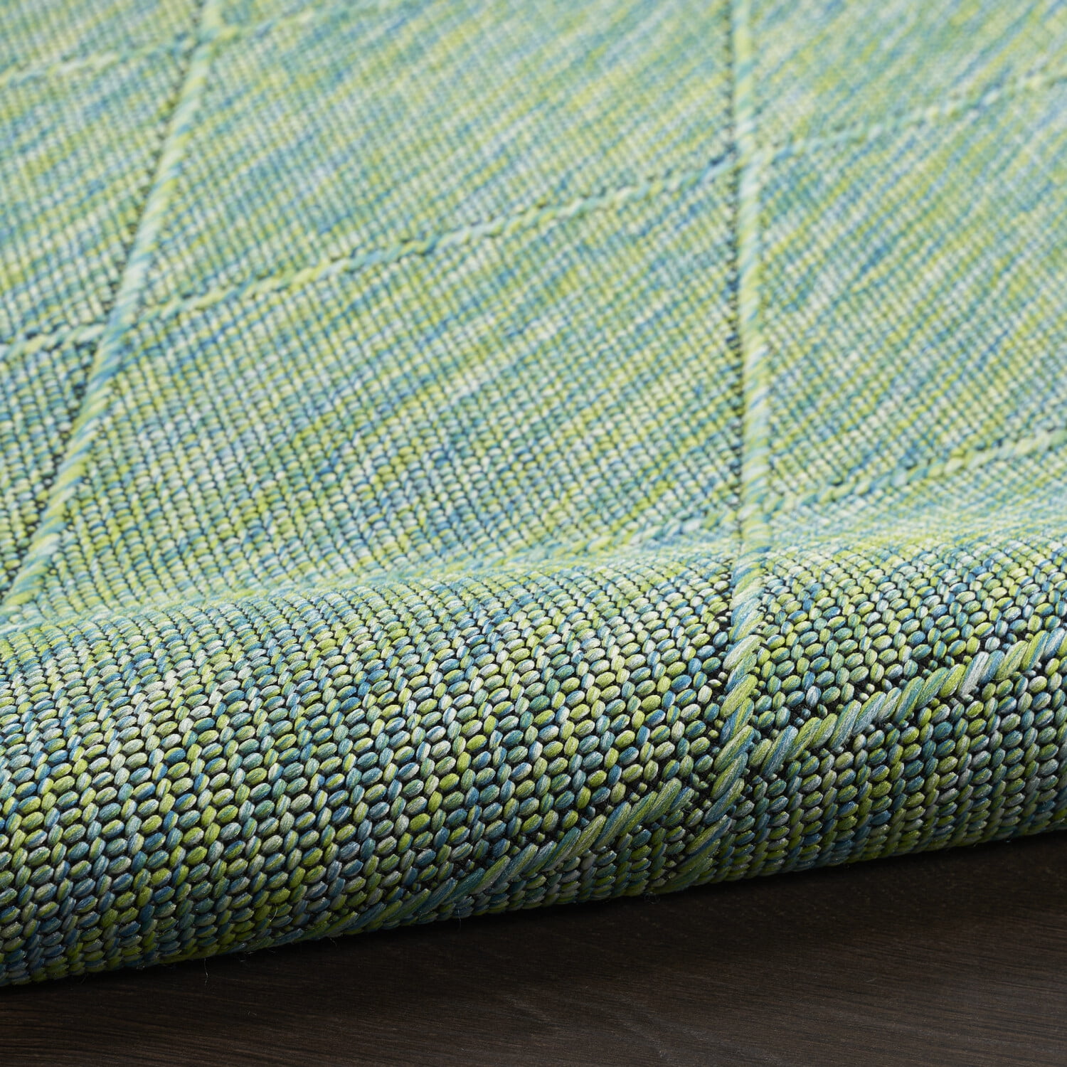 Nourison Practical Solutions Outdoor Blue Green 2'2" x 8' Area Rug (2x8)