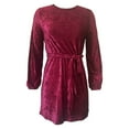 thumbnail image 5 of Women’s Plus Size Boat Neck Velvet Dress Long Sleeve Wrap Empire Waist Midi Dress for Wedding Guest, 5 of 5