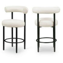 Meridian Furniture Bordeaux Cream Vegan Leather Counter Stool (Set of 2)
