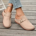 thumbnail image 3 of Dakaela Womens Slip on Clogs Mules Orthopedic Low Wedge Walking Shoes Backless Summer Sandals Khaki 9.5, 3 of 8