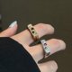 thumbnail image 3 of Anillo de eternidad arcoíris chapado en oro, anillo apilable con banda de circonita cúbica colorida, regalo de joyería para mujeres oso de fresa  Electrónica, 3 of 5