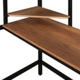 thumbnail image 5 of Twin Size Loft Bed with shelf & Desk, Metal Loft Bed Frame with Full-Length Guardrail for Kids, Teens, No Box Spring Needed, Black, 5 of 7