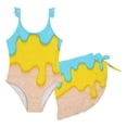 thumbnail image 6 of Toddler Girls 2 Piece Swimsuit Ice Cream Print Ruffle Skirted Bathing Suit Cute Summer Beach Pool Swimwear Set Size 4-8Y Sky Blue, 6 of 6