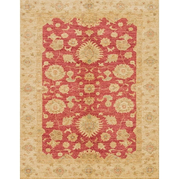 Ahgly Company Machine Washable Indoor Rectangle Abstract Bright Orange Area Rugs, 7' x 9'