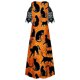 thumbnail image 5 of Vestido largo de manga corta de Halloween de encaje con cuello en V informal con estampado de verano para mujer a la moda Fridja bnh6163, 5 of 5
