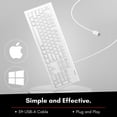 thumbnail image 4 of Macally USB Wired Keyboard - Full Size, Mac & PC Compatible, White, 4 of 8
