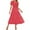 FY1_Red, variant on Meichang Women's Summer Midi Dresses Short Sleeve Notch V Neck Pleated Waist A Line Dress Swing Casual Tiered Long Dress Wedding Guest Dresses
