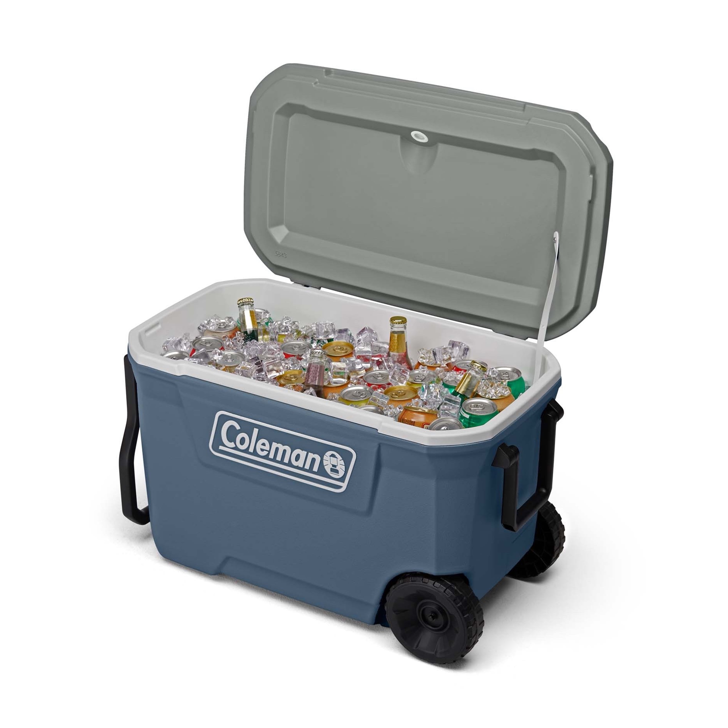 Glacière de camping sur roulettes Coleman série classique, 58,67 L, bleu bord de lac