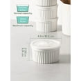 thumbnail image 3 of 10 oz Ramekins with Lids Oven Safe, Large Creme Brulee Ramekin with Covers, Souffle Dishes Porcelain Ramekins Bowls for Baking Sauce Dessert, Set of 6, White, 3 of 8