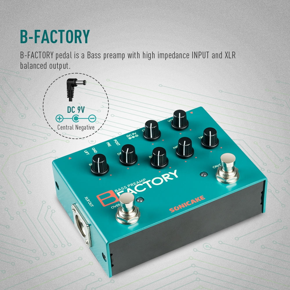 SONICAKE B Factory Analog Bass Preamp Comp Overdrive 3-band EQ PRE/POST Pedals