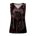 thumbnail image 5 of Raeneomay Off Shoulder Tops for Women Retro Ethnic Style Feather Printed Sleeveless Tank Tops, 5 of 6