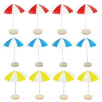 Phlegsive 12pcs Miniature Beach Umbrella Mini Sun Umbrella Decors Micro Landscape Beach Umbrella