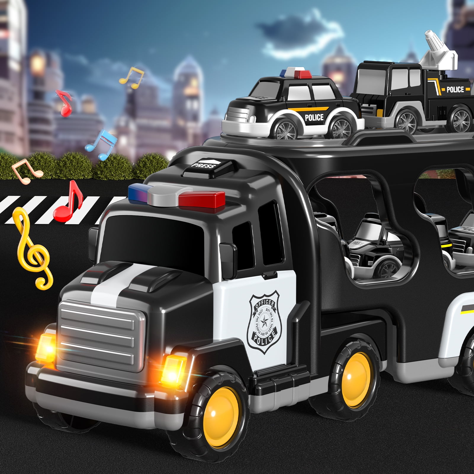 Lucky Doug Police Truck Toys for 2-6 Years Old Boys, Toddlers Boys Toys, Police Car Toys,  Gifts for Boys Ages 2+