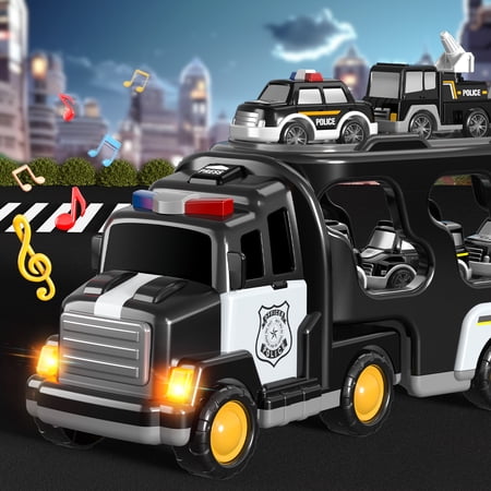 LUCKY DOUG POLICE TRUCK TOYS FOR 2-6 YEARS OLD BOYS, TODDLERS BOYS TOYS, POLICE CAR TOYS, GIFTS FOR BOYS AGES 2+