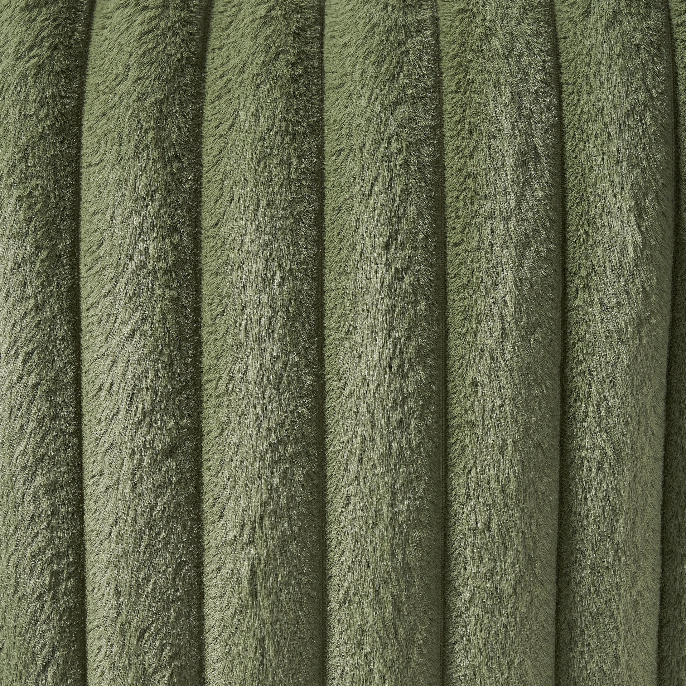 Mainstays 18" x 18" Bay Leaf Green Channel Faux Fur Decorative Pillow Covers (2 Count)