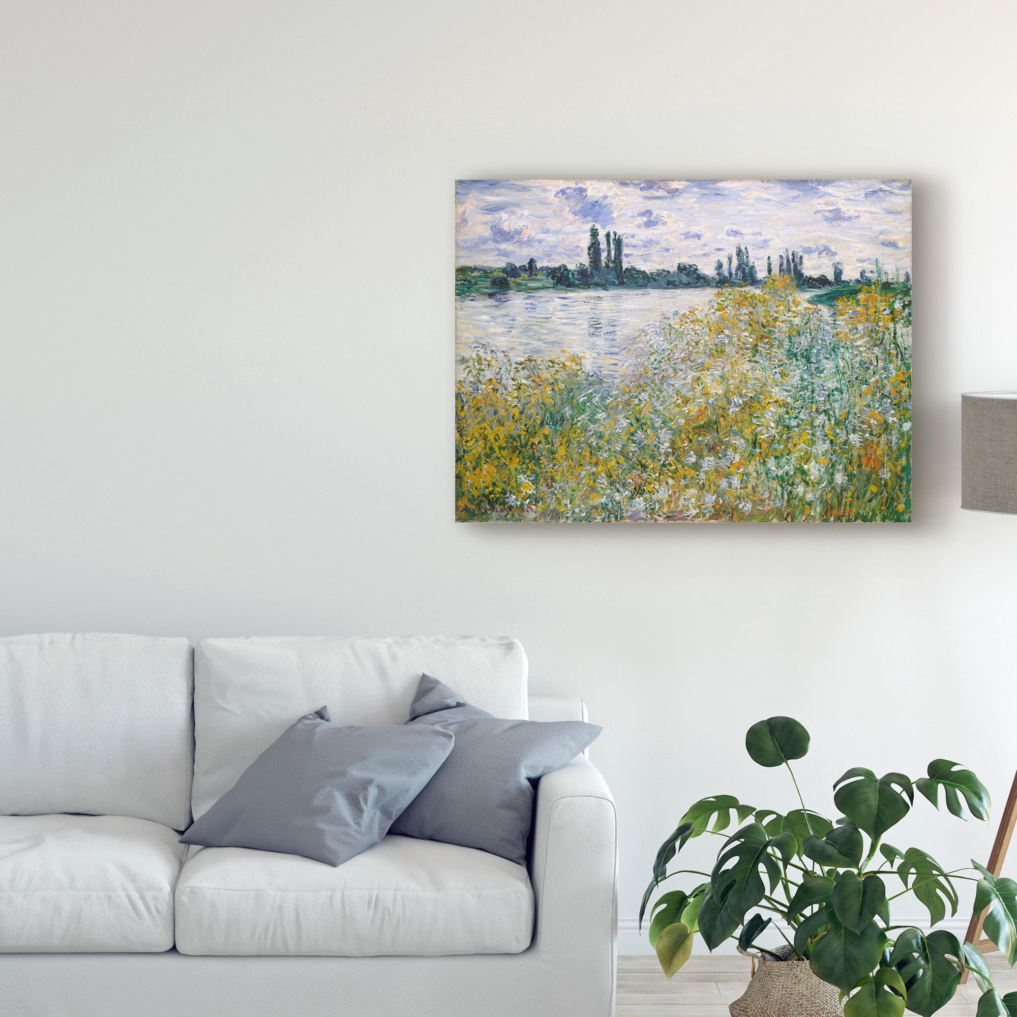 Trademark Fine Art 'Lle aux Fleurs near Vetheuil' Canvas Art by Claude O. Monet