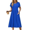 thumbnail image 1 of Vestido Zeagoo, largo hasta la rodilla, a media pierna, cintura imperial, azul cielo, XL, 1 of 6