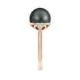 thumbnail image 3 of ANGARA Tahitian Cultured Pearl Ring with Trio Diamonds in 14K Rose Gold for Women | June Birthstone, Birthday, Anniversary, Jewelry Gift for Women | Pearl Ring, 3 of 8