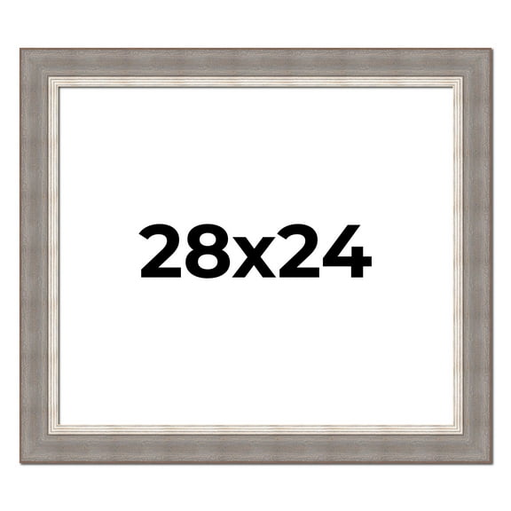 28x24 Frame Grey Real Wood Picture Frame Width 2.75 Inches | Interior Frame Depth 0.5 Inches |