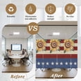 thumbnail image 5 of Sunflower America Flag Privacy Window Film, Decorative Frosted Glass Window Film, Farmhouse Retro US Flag Reusable Peel and Stick Static Cling for Home Bathroom Office Glass Door 23.6"x59", 5 of 8