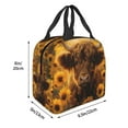thumbnail image 3 of Easygdp Cute Cow Sunflower Field Bolsa Térmica Premium - Tela Oxford Impermeable, Gran Capacidad, Bolsillo Frontal, Unisex para Trabajo, Escuela, Actividades al Aire Libre y Picnics, 3 of 8