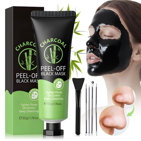 RUTAWZ Blackhead Remover Mask Kit, Charcoal Peel Off Face Mask with Tools for Deep Pore Cleansing, 50g