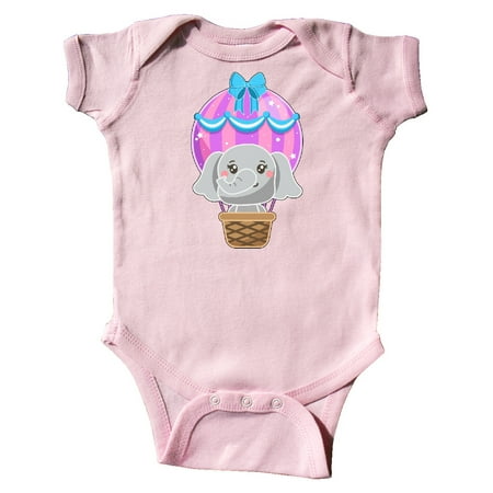 

Inktastic Cute Baby Elephant in a Pink Hot Air Balloon Gift Baby Boy or Baby Girl Bodysuit