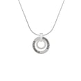 thumbnail image 2 of Delight Jewelry Silvertone Always and Forever Eternity Ring Gymnastics Ring Charm Necklace, 18", 2 of 4