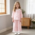 thumbnail image 2 of CAUYDY Kids Girl Sleepwear Pajamas for Child 5-7T 8-10Y Long Sleeved Top Elastic Pants 2 Piece Cute Set Girls Fall Winter Clothes Sizes 7-8 Years,Pink, 2 of 8